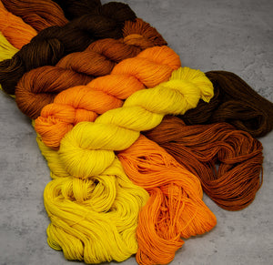 RETRO Yarn Kit, Luxe Warm Autumnal, 4x Feather Fingering Merino Wool, Baby Alpaca, Silk Yarn Set (4 Skeins - 1,748 yds./1,598 m. Total)