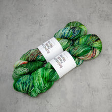 Load image into Gallery viewer, Evergreen - Hand Dyed Super Sock Fingering Weight 75/25 Merino Nylon Yarn, Christmas Tree Green Rainbow Speckled, 463 Yards (423 Meters)
